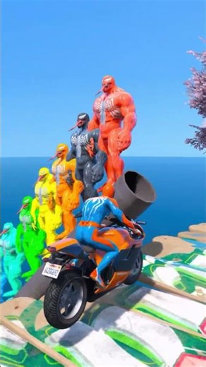 GTA V SPIDERMAN VS ALIEN VS VENOM RAGDOLL FAILS#shorts