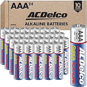 ACDelco 24-Count Triple AAA Batteries, Maximum Power Super Alkaline Battery for Home and Office, 10-Year Shelf Life, Reclosable Packaging