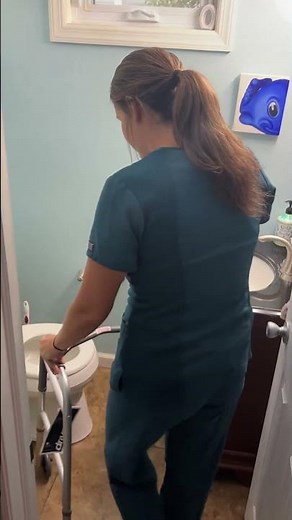 Positioning a Walker over the Toilet to Assist in Transfers