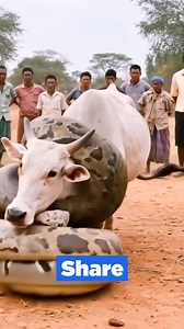 6 comments | "The python coils tightly around the cow, a battle of strength and survival in the wild." #cow #python #snake #Wildlife # | মোঃ মনিরুজ্জামান | Facebook