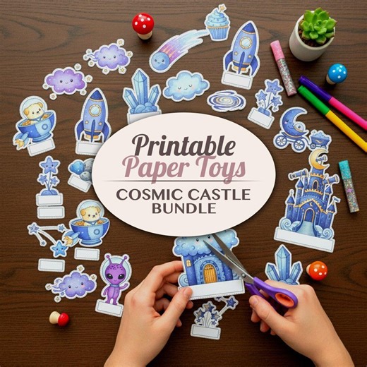 Printable Cosmic Castle Paper Toy | Cut Out Craft Activity - Etsy