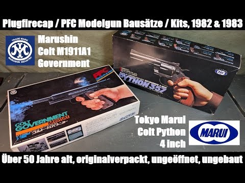 Modelgun Historie Japan & 2 Bausätze: Marushin Colt M1911A1 (1983) & Tokyo Marui Colt Python (1982)
