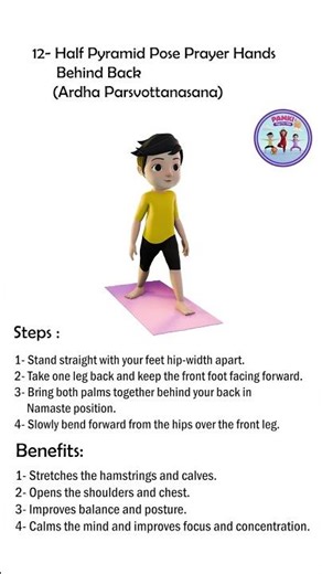 Half Pyramid Pose with Prayer Hands | Ardha Parsvottanasana #shortsviral