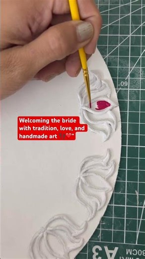 Welcome Bride Footprint Plate | Handmade Traditional Plate Decoration