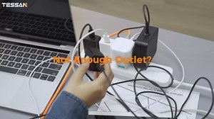 Surge Protector Power Strip, TESSAN 5 FT Extension Cord with Multiple Outlets Flat Plug, 4 USB (3 USB C) and 8 AC Outlets, 900J Protection, Wall Mount Charging Station for Home Office Supplies