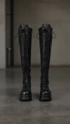 Ready to make a bold style statement? 👢 These thigh-high platform boots are here to elevate your look! With their chic lace-up design, edgy buckles, and comfortable stretch leather, they're perfect for a gothic vibe or adding a fierce touch to any outfit. Over-the-knee fit and round toe ensure ultimate fashion versatility. Tap to shop this standout style! #thighhighboots #platformboots #gothicstyle #fashionboots #AIGC #Moras