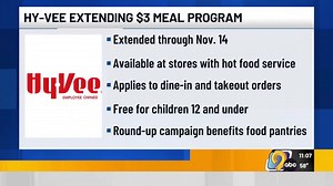 Hy-Vee extends free kids meal program through next week
