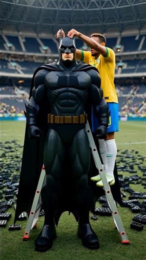 Neymar BUILT a 10ft Lego Batman... Then THIS Happened! 😱⚽️