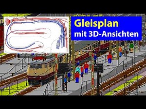 My model railroad dream layout: Track plan with 3D views (English subtitles)