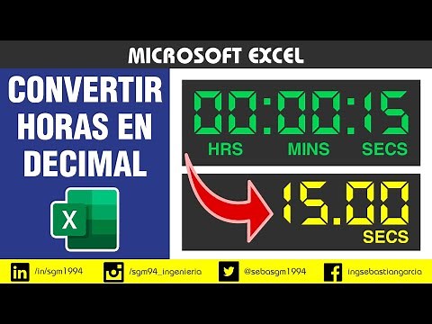 Convertir horas en un número decimal en Excel