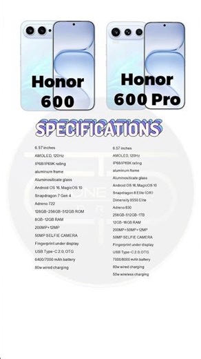 honor 600 china vs honor 600 pro china