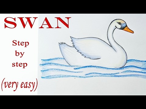 How to draw a Swan step by step (very easy) || Art video