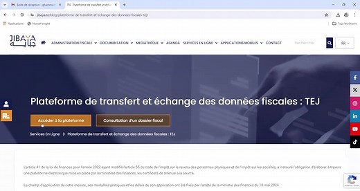 Comment accéder à la plateforme TEJ? #édition_certificats_retenue_à_la_source #TEJ #Direction_générale_des_impôts_tunisie #DGI_Tunisie #CIMF #plateforme_transfert_échange_données_fiscales | La Direction Générale des Impôts Tunisie