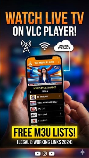 watch Live TV for VLC PLAYER | How to Watch Live TV on VLC Media Player | M3U Playlist Tutorial