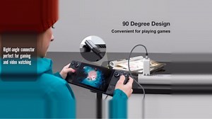 USB C to USB C Cable 90 Degree 20Gbps USB C Data Transfer Cable, 100W PD Charging 4K@144Hz/60Hz Video Cable Down Angle USB C 3.2 Gen2x2 Cord Compatible with MacBook,iPad,iPhone 17/16,S25/S24 (1.65FT)