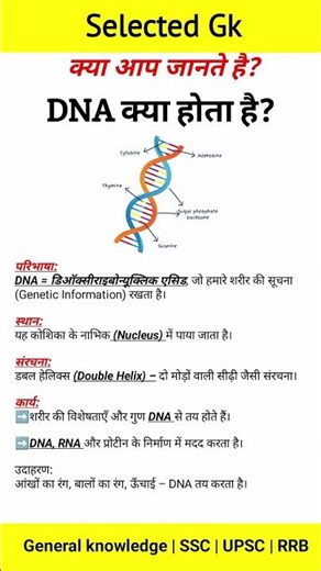 DNA क्या होता है? | DNA Explained in Hindi | Science Shorts | Selected GK