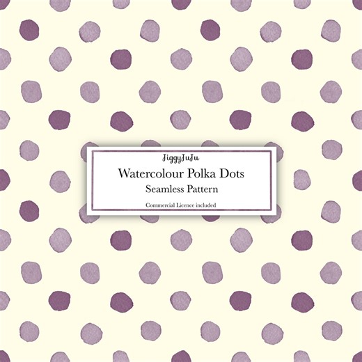 Plum Medium Polka Dot | Digital Paper | Seamless Pattern | Watercolour Style (digital Download) - Etsy