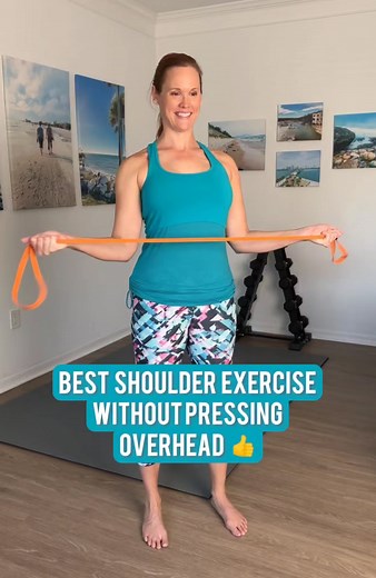 💪 Best Shoulder Exercise Without Pressing Overhead with Resistance Band 💪 | Becky Fox