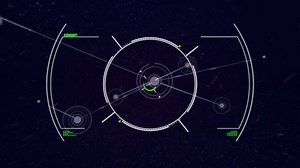 Animation of scope scanning and interference over network of connections on black background. global connections, and data processing concept digitally generated video.