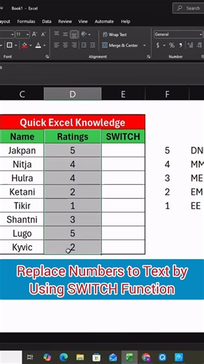 Myexcelspirit on Instagram: "Replace numbers to text in excel"