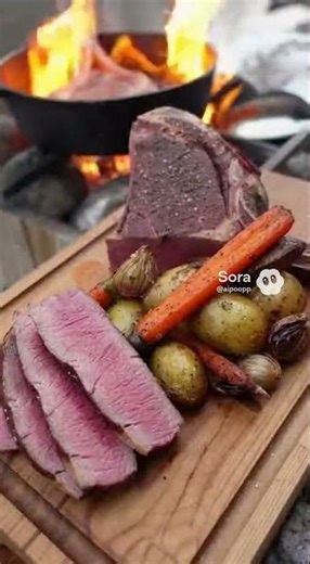 肉が炎に包まれる…豪快すぎる炎上クッキング【AIショート】#肉料理 #炎上 #炎料理 #豪快料理 #cooking #アウトドア料理 #meat #firecooking