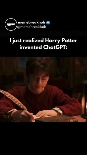 Meme Break on Instagram: "🍿: In Harry Potter and the Chamber of Secrets, it’s Harry who actively writes questions in Tom Riddle’s diary and gets responsive, contextual answers back, which is what makes the interaction feel so much like typing to AI. The diary parses his questions, recalls past events, and replies in a calm, intelligent, conversational way, creating the illusion of a thinking entity on the other side. The similarity lies in how the medium encourages trust: Harry treats it like a