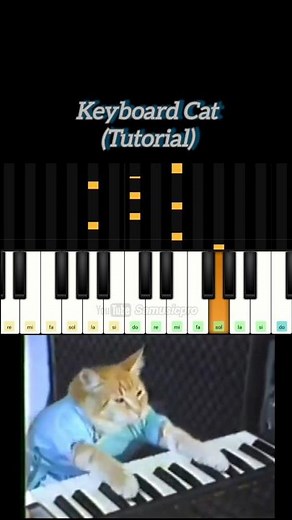 Keyboard cat (Tutorial) original | Perfect piano #cat #nostalgia #pianotutorial