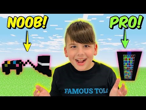 NOOB VS PRO BUILD BATTLE ΧΤΙΖΟΥΜΕ ΜΕ ΤΟ NOOBAKI MINECRAFT FAMOUS GAMES ‪@LetsPlayKristina‬