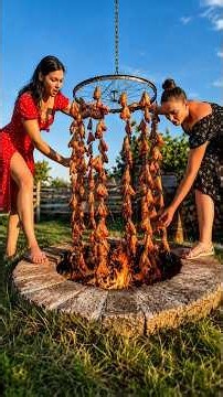 Fire-Grilled Chicken Wings #food #cooking #asmr #lamb