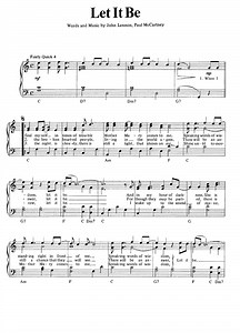 LET IT BE Piano Sheet music The Beatles | Easy Sheet Music