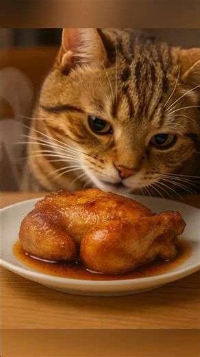 Meowko Can’t Resist That Juicy Chicken ! 🍗 #shorts #cutecat #catfood