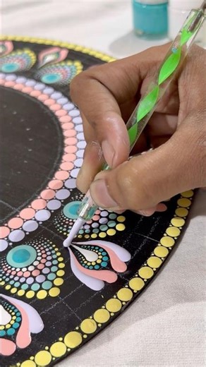 Pastel dot mandala🌸💛 | #dotmandala #dotmandalaart #dotmandalapainting #dotmandalas #mandala