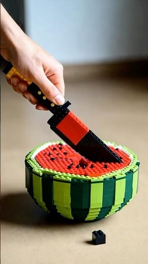 Cutting a LEGO Watermelon! 🤯 The Smoothest Stop Motion Ever #Shorts