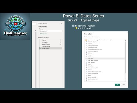Day 29: Understanding Applied Steps in Power Query | Edit, Delete, Reorder | DivKLearner