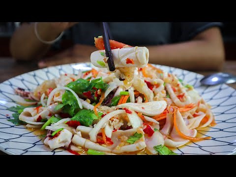 Hot and spicy Thai Squid Salad recipe | Delicious Thai style cooking