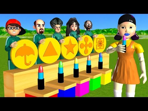 Scary Teacher 3D vs Squid Game Unlock Lipstick Box by Honeycomb Candy Shapes 5 Times Challenge