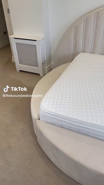 A round bed? But i get to keep my square mattress? YES… Our Court bed gives you the luxury of having a round bed and a square mattress all in one 😍🫶🏼 Showing in cream soft velvet! #theluxurybedcompany #court #bed #milliecourt #loveisland #loveisland2021 #bedroomdesign #bedroommakeover #bedroominspo #interior #interiordesign #interiordesigner #round #roundbed #roundbeds @M I L L I E ⚡️ ❤️