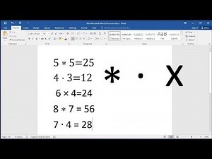 How to type multiplication symbols (signs) in Word