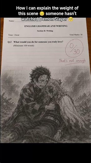 😭 Tanjiro Answered This Exam Question DIFFERENTLY 💔 | Demon Slayer #Shorts