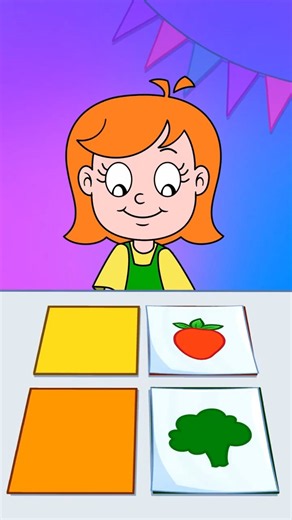 Color challenge with veggies & fruits! 🥦 Can you match them correctly? #forkids