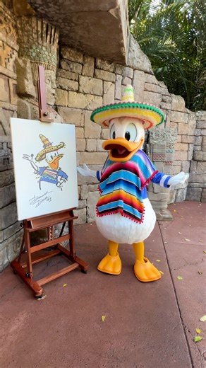 1.7K views · 92 reactions | Donald Duck shows us his artwork at EPCOT International Festival of the Arts this morning. You can find him all year round at the Mexico pavilion (but the art just during the festival). #donaldduck #artfulepcot #epcot #worldshowcase #disneycharacters #numberoneduck #DonaldDuck90 #epcotfestivalofthearts #epcotinternationalfestivalofthearts | Mousesteps | Facebook