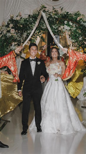 Rasha | Houston Wedding & Event Planner on Instagram‎: "A year later, this is still the most iconic grand wedding entrance. The perfect blend of both Syrian and Chinese cultures becoming one ✨ . . . . Planning: @RashaDesignHouse Photo: @amabyaisha Video: @wethedrakes Zaffeh: @alawtar.zaffa.group Lion Dance: @gdpthuyenquanghtx Floral+Decor @plantsnpetalsevents Hair+Makeup: @blushartistrytx Catering: @cityviewcatering Dress: @weddingsbydebbie Dance Floor: @lacedvinylshoppe Lighting: @brightstarpro