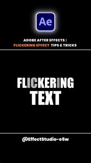 Create a Text Flicker Effect in 10 Seconds! ⚡️ (After Effects) #effect #viral #adobeaftereffects