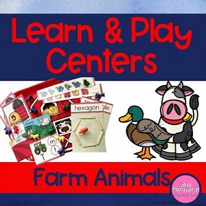 Kindergarten Farm Animal Activities - Math & ELA Centers