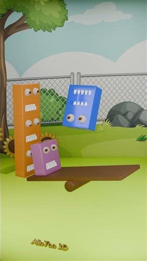 Monster jumps on a swing 🙄🟧🟦 #alinton3d #satisfying #relaxing #asmr #shorts #shorts