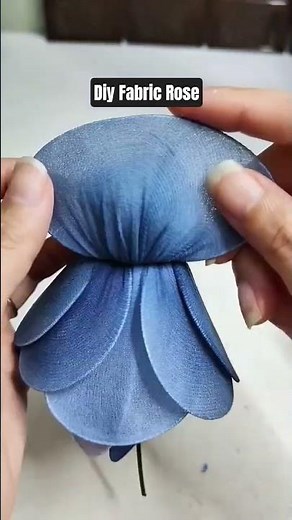💙 DIY Blue Fabric Rose | Easy & Realistic Flower Tutorial #fabricrose #bluefabricrose #diyflower