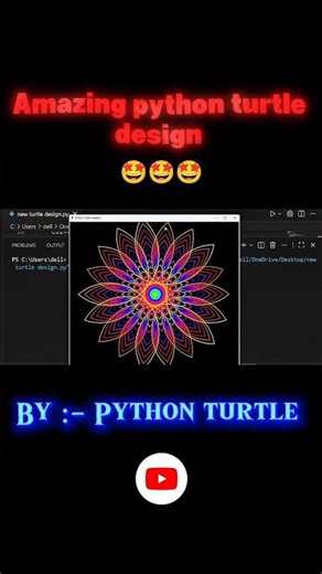 Amazing python 🐍 turtle 🐢 design #python #coding #viral #shorts