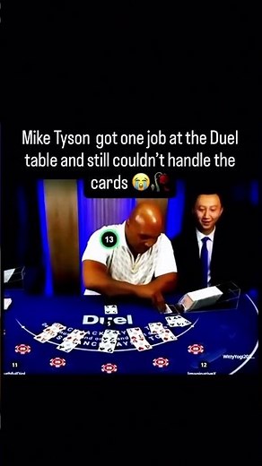 Mike Tyson can't deal blackjack properly 💀🥀 | #duel #gaming #meme #viralclips