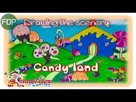 How to Draw Candy Land Fantasy World Easy Scenery Drawing For Kids