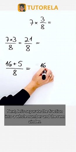 Multiplying 7 by 3/8 and Converting to Mixed Numbers #Math #MixedFractions